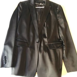 White house black market satin suit jacket